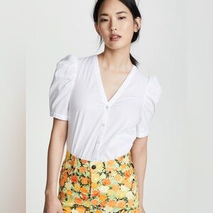 NWT Veronica Beard Garland Blouse in white.